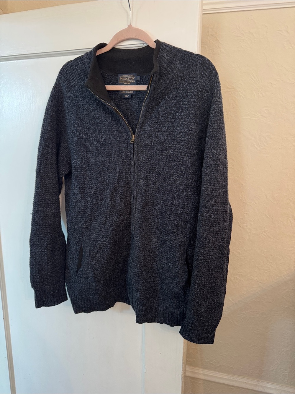 VTG Pendleton Laine Lavable Wool ZipUp Sweater